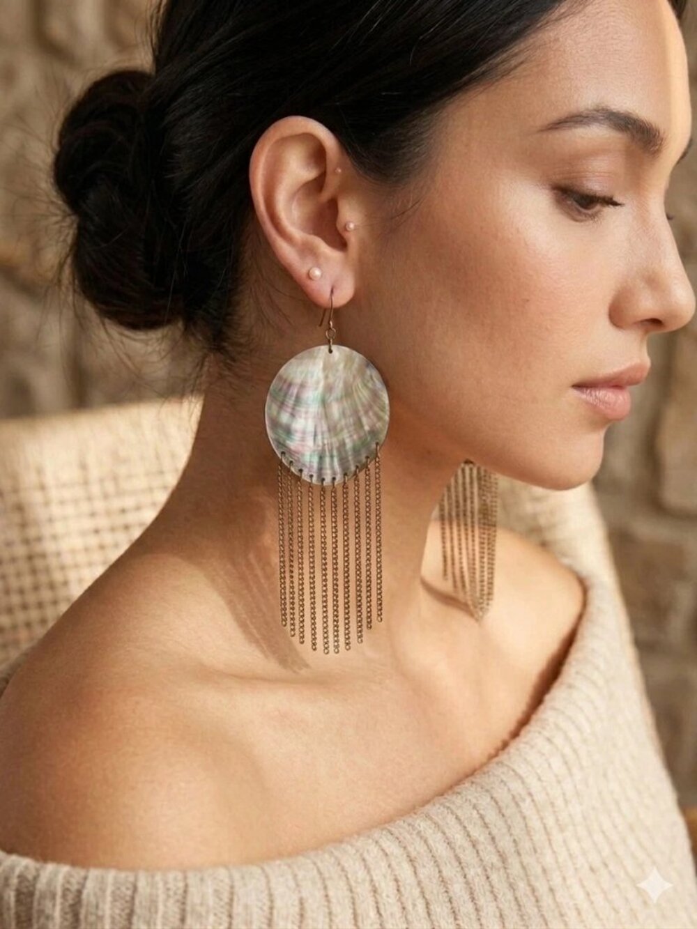 Victoria Hayman Mother Of Pearl Drop Dangling Earrings